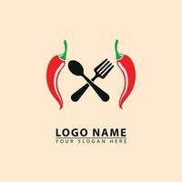 pittig voedsel vector logo icoon.