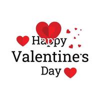 gelukkig valentijnsdag dag kalligrafie, voor vakantie groet kaart met harten vector