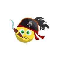 piraat grappig emoticon vector illustratie