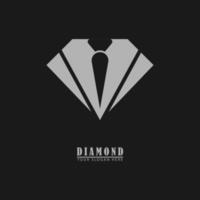 diamant en stropdas lang werk logo icoon vector