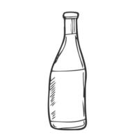 fles, schetsen stijl vector illustratie geïsoleerd Aan wit achtergrond. glas fles, container, vector schetsen illustratie