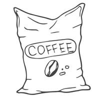 koffie tas doodle pictogram. hand getekend pakket koffie. vector