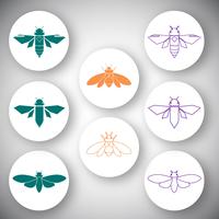 Cicada pictogram vector set
