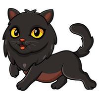 schattig zwart Perzisch kat tekenfilm wandelen vector