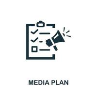 media plan icoon. gemakkelijk element van bedrijf beheer verzameling. creatief media plan icoon voor web ontwerp, Sjablonen, infographics en meer vector