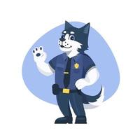 tekenfilm hond politieagent in uniform. vector
