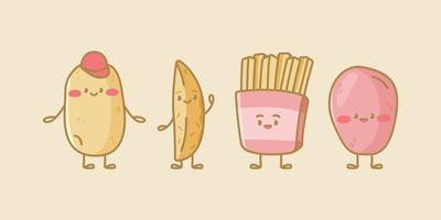 schattig aardappel karakters. vector