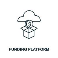 financiering platform icoon van crowdfunding verzameling. gemakkelijk lijn financiering platform icoon voor Sjablonen, web ontwerp en infographics vector