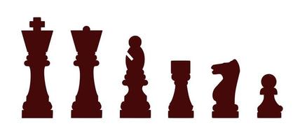 reeks van silhouetten van schaak stukken vector
