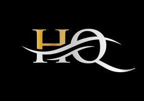 hq logo ontwerp. eerste hq brief logo vector. swoosh brief hq logo ontwerp vector