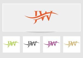 jw brief logo. eerste jw brief bedrijf logo ontwerp vector sjabloon