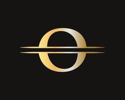 brief O logo ontwerp voor luxe en mode identiteit vector