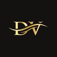 modern dv logo ontwerp voor bedrijf en bedrijf identiteit. creatief dv brief met luxe concept vector