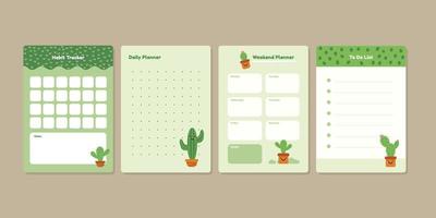 cactus sappig groen en munt logboek sjabloon vector