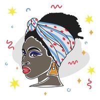 portret van een mooi Afrikaanse meisje, banier decoratie, gekleurde mensen vector