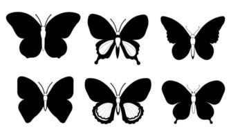 vlinder reeks grafisch zwart wit geïsoleerd schetsen illustratie vector. modern naadloos patroon van monarch vlinder contouren Aan wit achtergrond voor decoratie ontwerp. detailopname ontwerp element. vector