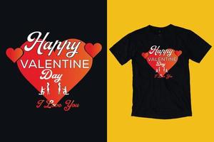 happy Valentijnsdag t-shirt ontwerp vector