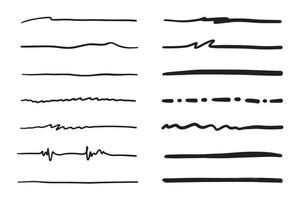 vector set hand getrokken onderstrepen.