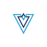 brief v gekoppeld lijnen blauw kleuren logo vector