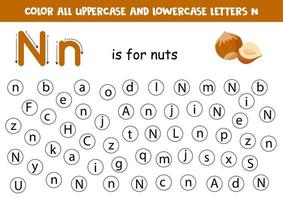 punt allemaal brieven n. leerzaam werkblad voor aan het leren alfabet. vector