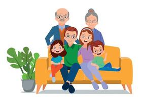 groot familie samen vector illustratie