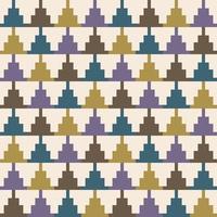 abstract meetkundig kleurrijk patroon. klein meetkundig kleurrijk plein driehoek pixel stijl naadloos patroon Aan wit room achtergrond. gebruik voor kleding stof, textiel, omslag, huis decoratie elementen. vector