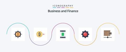 financiën vlak 5 icoon pak inclusief . bedrijf. portemonnee. wolk vector