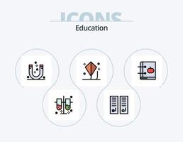 onderwijs lijn gevulde icoon pak 5 icoon ontwerp. het opstellen van. kompas. succes. architectuur. Onderzoek vector