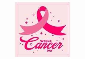 roze kleur van wereld kanker dag banier ontwerp vector