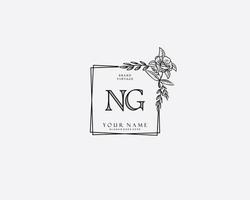 eerste ng schoonheid monogram en elegant logo ontwerp, handschrift logo van eerste handtekening, bruiloft, mode, bloemen en botanisch met creatief sjabloon. vector