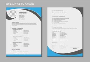 dubbele Pagina's professioneel creatief CV of hervat sjabloon ontwerp voor een creatief persoon Aan wit achtergrond vector