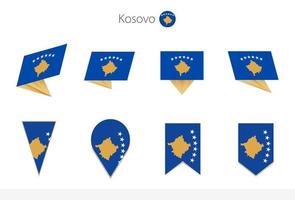 Kosovo nationaal vlag verzameling, acht versies van Kosovo vector vlaggen.