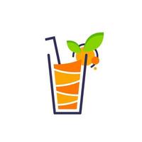 vers fruit smoothies logo, plat ontwerp icoon vector illustratie