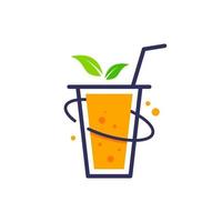 vers fruit smoothies logo, plat ontwerp icoon vector illustratie