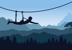 Blue Sunset Zipline Gratis Vector