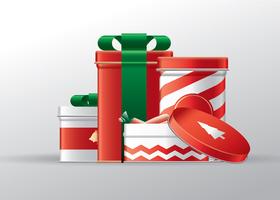 Tinnen Dozen Kerstcadeau Gratis Vector