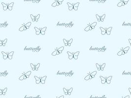 vlinder tekenfilm karakter naadloos patroon Aan blauw achtergrond vector
