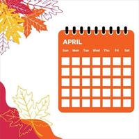 april maand kalender vector