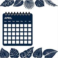 april maand kalender vector