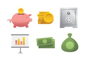 Geld veilig pictogram Gratis Vector