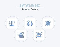 herfst blauw icoon pak 5 icoon ontwerp. herfst vruchten. oogst. herfst. halloween. seizoen vector