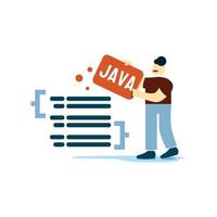 koppel Java ui en ux ontwerpers creëren functioneel web koppel ontwerpen voor websites en mobiel apps. concept van digitaal wireframing werkwijze. oranje en blauw vlak vector illustratie