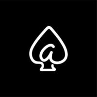 brief een casino logo. poker casino vegas logo sjabloon Aan brief a. poker club teken voorraad vector kunst