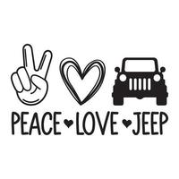 vrede liefde en jeep vector sublimatie voor t-shirt sticker mok hoofdkussen