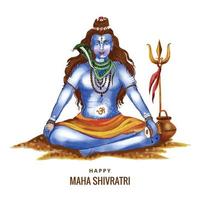 heer shiva van india voor traditionele hindoe festival maha shivaratri kaart achtergrond vector