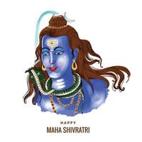 heer shiva indische god van hindoe voor maha shivratri-kaartachtergrond vector