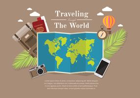 Wereldwijde kaarten Reizen gratis vector