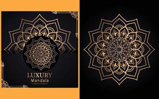 deze zijn de luxe sier- mandala ontwerp achtergrond in goud kleur vector