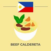 rundvlees caldereta Filippijnen voedsel ontwerp vector