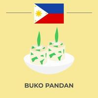 buko pandan Filippijnen voedsel ontwerp vector